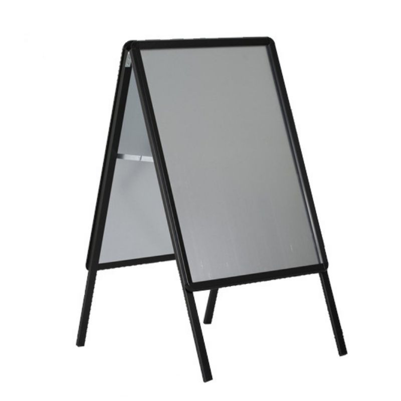 Chevalet de trottoir double face en alu laqué noir