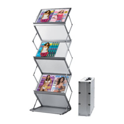 Porte documents alu et plexi pliant et portable avec valise fournie