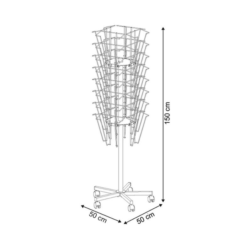VAIIGO Présentoir Grille Métallique Sur Roulettes – T En Grille Double Face Avec 10 Crochets, Hauteur Ajustable, Idéal Boutique, Marché & Expo
