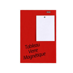 Tableau d'affichage en verre rouge 40x60 cm